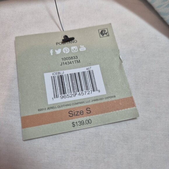 John Mark Women's Size S Floral Print Embroidered and Beaded Tunic Blue Pink (53 - Picture 13 of 13